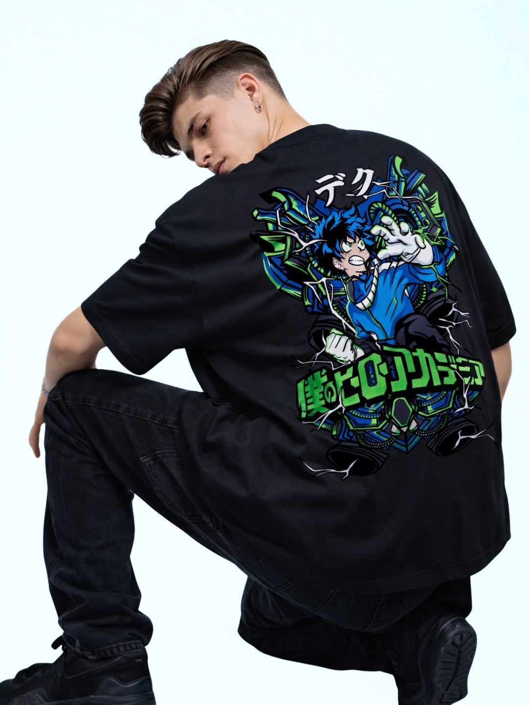 God Domain Anime Oversized T Shirt – Lightning Hero Streetwear Graphic Tee