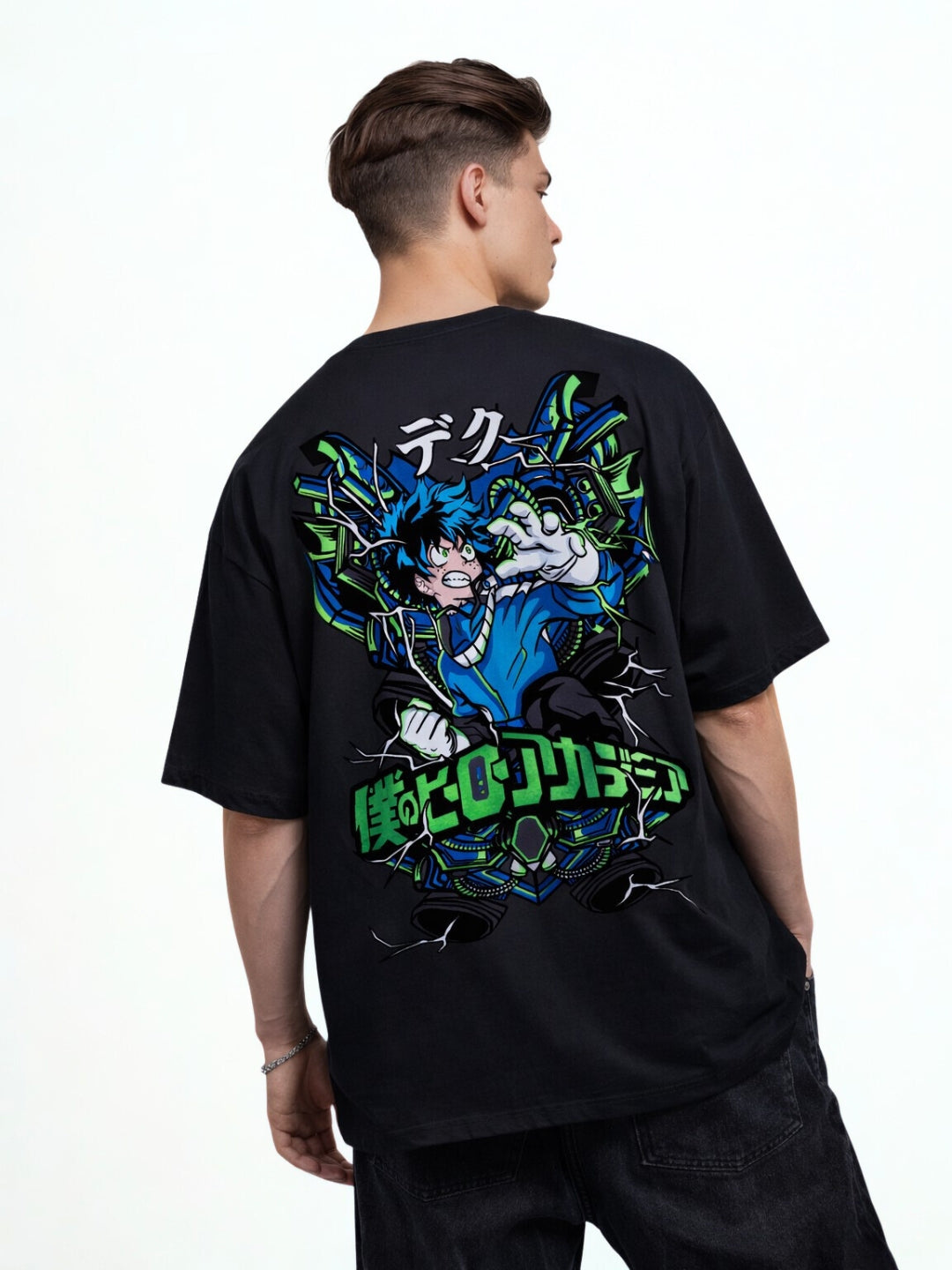 God Domain Anime Oversized T Shirt – Lightning Hero Streetwear Graphic Tee