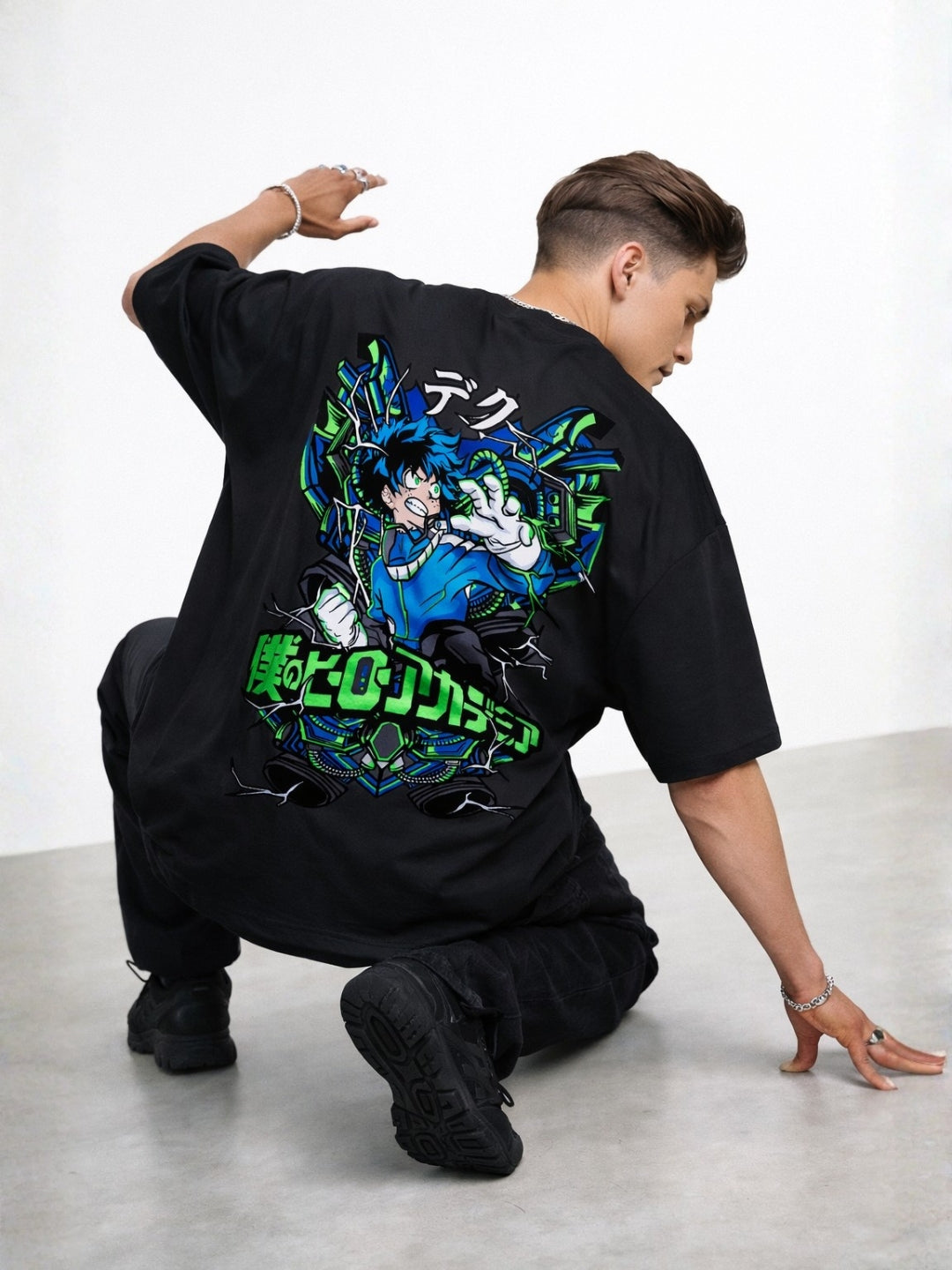 God Domain Anime Oversized T Shirt – Lightning Hero Streetwear Graphic Tee