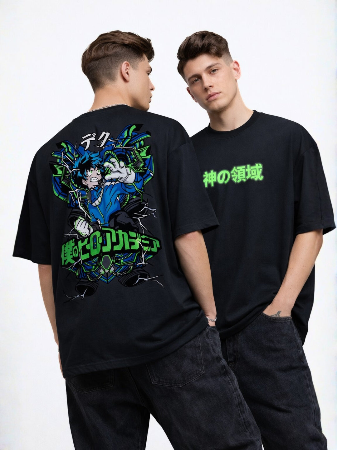 God Domain Anime Oversized T Shirt – Lightning Hero Streetwear Graphic Tee