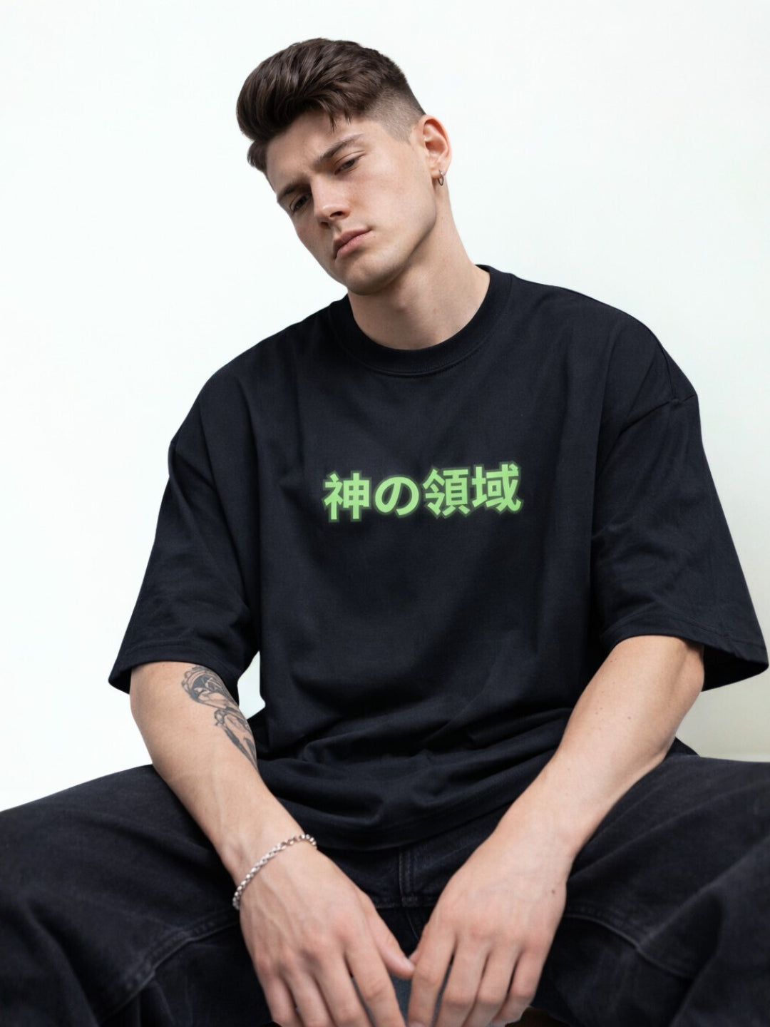 God Domain Anime Oversized T Shirt – Lightning Hero Streetwear Graphic Tee