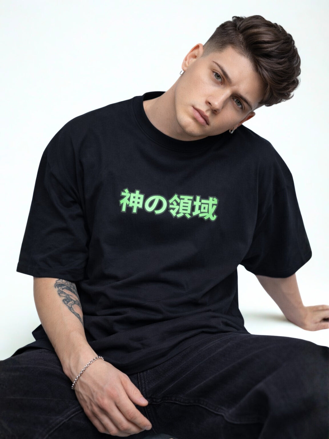 God Domain Anime Oversized T Shirt – Lightning Hero Streetwear Graphic Tee