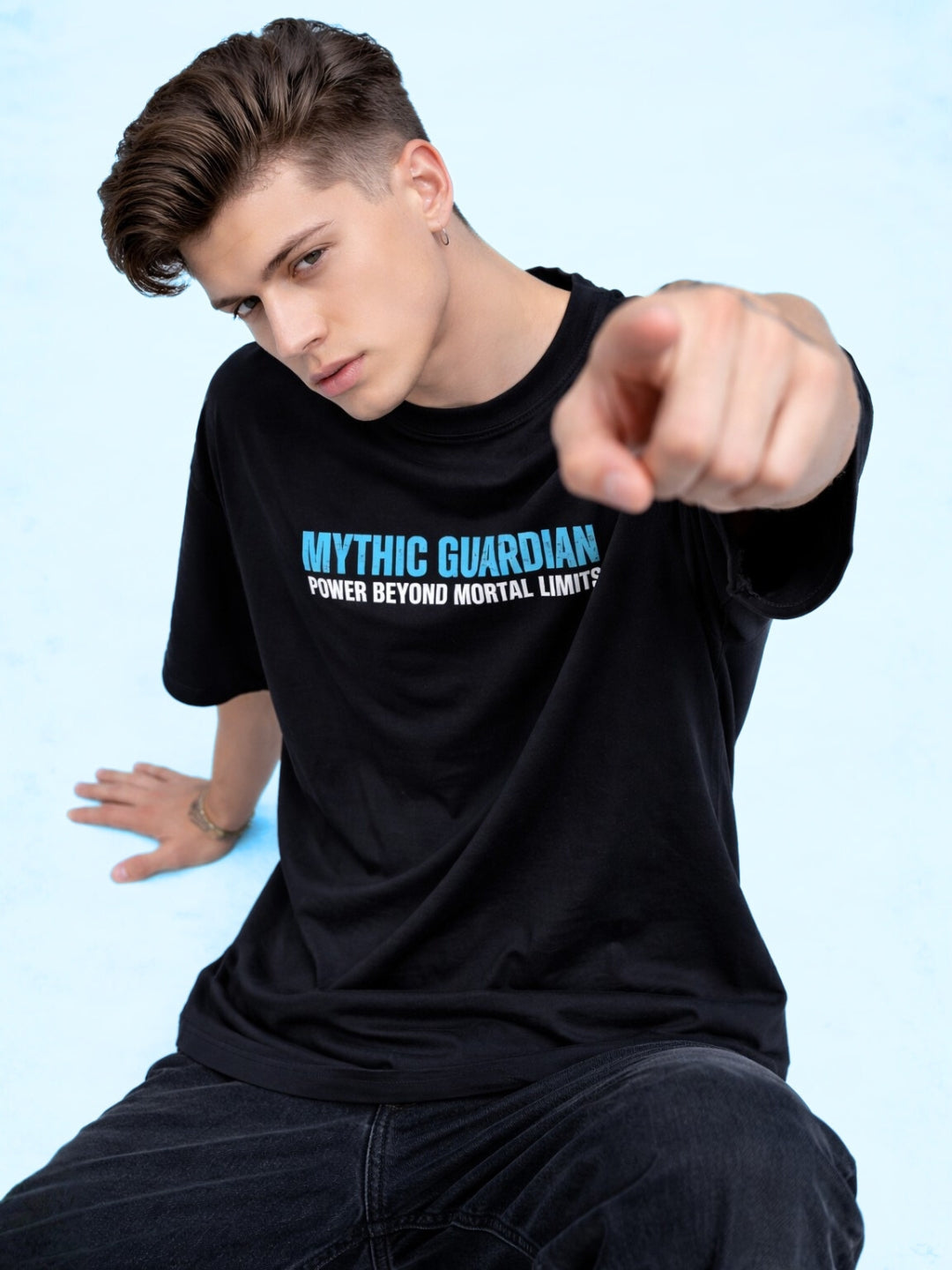 Mythic Guardian Anime Oversized T Shirt – Legendary Warrior Streetwear Graphic Tee