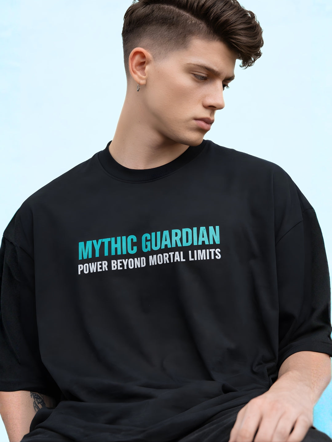 Mythic Guardian Anime Oversized T Shirt – Legendary Warrior Streetwear Graphic Tee